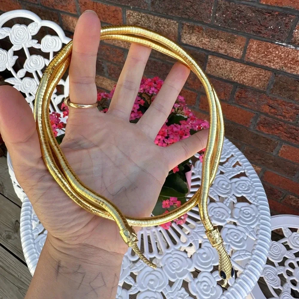 Serpenti Gold Magic Snake Cool Bendy Multilayer Necklace - Picture 9 of 17